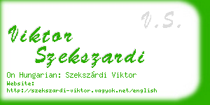 viktor szekszardi business card