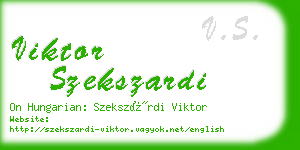 viktor szekszardi business card